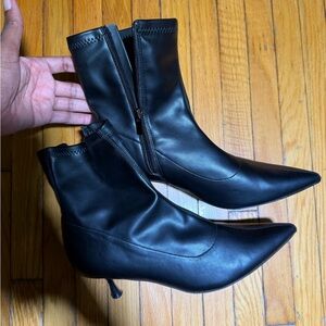 Call It Spring Black Pointed Toe Ankle Boots Size 10